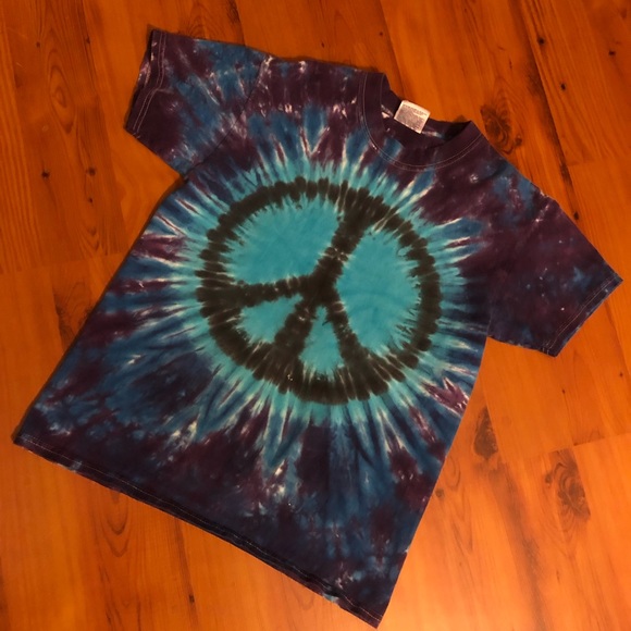 Vintage tye dye Peace sign tee shirt - Picture 6 of 8
